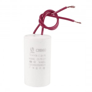 CBB60 AC 450V 12uF Cylinder Motor Run Capacitor White for Washing Machine