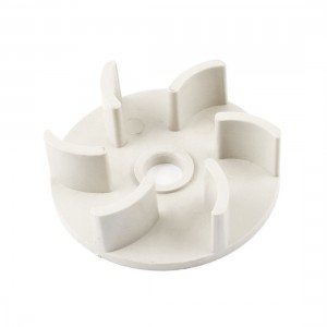 Beige Hard Plastic 61mm Outside Dia 6 Fan Blades Electric Water Pump Impeller