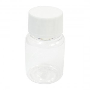 50mL Wide Mouth White Clear Plastic Cylinder Shape Chemistry Storage Case Bottle