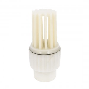 White Beige Replacement 1.2" Thread Dia Plastic PVC Foot Bottom Valve