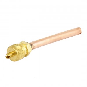 0.2-inch Outer Dia Copper Tone Tube Air Conditioner Refrigeration Access Valve