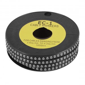 1000pcs Flexible Soft PVC Number 0 Print 2.6-4.2mm2 Wire Cable Markers