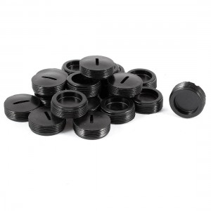 Motor 19mm Diameter Screw Black Plastic Carbon Brush Holder Cap Cover 20Pcs