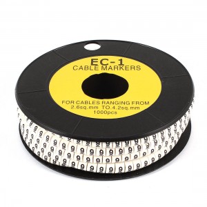 1000 Pcs EC-1 PVC Cable Markers Labels Arabic Numerals 9 for 2.6-4.2mm2 Wire