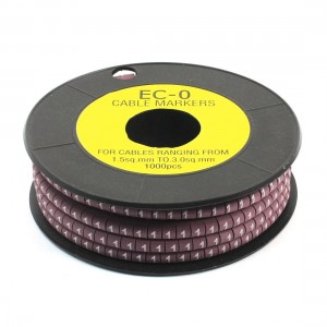 EC-0 1.5-3mm2 Concave Shaped 1 Printed Cable Marker Label Purple 1000Pcs