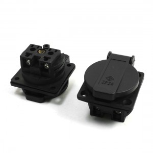 2pcs German Type CEE 7/4 IP54 Socket Adapter Connector AC 250V 16A