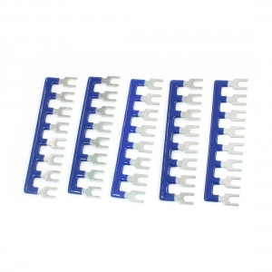 TB2508 25A 8 Position Pre Insulated Blue Fork Terminal Strip 5Pcs