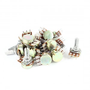 AC 220V 6A 500K Ohm Top Adjustment Single Turn Rotary Taper Potentiometer 15 Pcs
