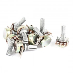 10 Pieces Type B 500K Ohm 3 Pin Single Linear Rotary Taper Potentiometer 220V 6A