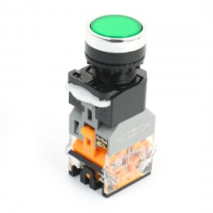 1NO 1NC Momentary Round Operator Green Light Push Button Switch 660V 10A