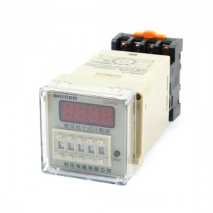 DH48J-A 1-9999 (x1 x10 x100) 30cps Digital Counter Relay DC 24V w Base Socket