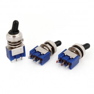 3 Pcs AC125V 6A 2-Way SPDT Latching Toggle Switch w Waterproof Cap