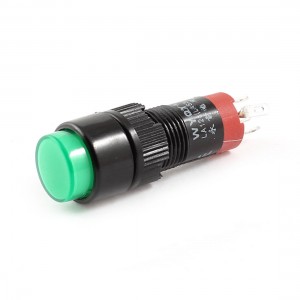 Green Round Cap 5 Pin SPDT Momentary Panel Mount Push Button Switch DC 24V