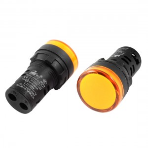 2Pcs AC110V Yellow LED Power Indicator Pilot Signal Light Lamp 22mm Panel Mount