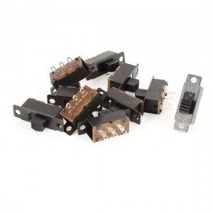 10 Pcs SPDT 2-Position 3 Solder Lug Pins Panel Mount Horizontal Sliding Switch