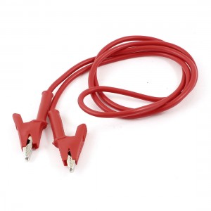 1M Long Alligator Clip Electrical Clamp Insulated Test Lead Cable Red