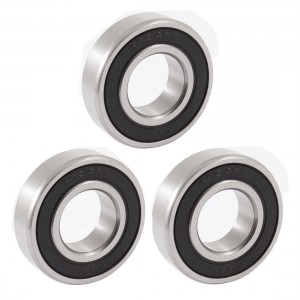 6004RS 42mm Outer 20mm Inner Dia Single Row Deep Groove Ball Bearing 3 Pcs