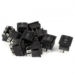 AC 250V 15A 125V 20A 6Pin DPDT ON/OFF/ON 3Position Rocker Switch Black 10 Pieces
