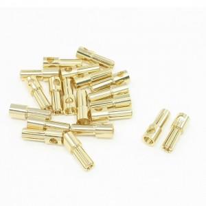 Gold Tone Metal RC Banana Bullet Plug Connector Male 5mm 20PCS