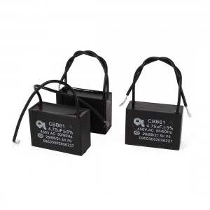 AC 450V 4.75uF 5% Dual Wired Metalized Polypropylene Film Motor Capacitors 3 Pcs