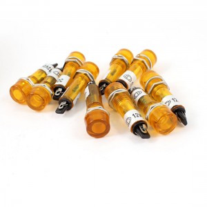 DC 12V Orange 2 Pins Terminals Pilot Light Signal Indicator Lamp 10pcs