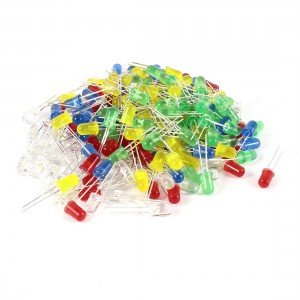 200 Pcs Straw Hat 5mm Red Green Yellow White Blue LED Bulbs Light Emitting Diode