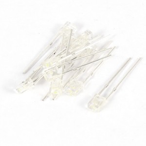 10 Pcs 4mmx3mmx2mm Clear Rectangle Head White LED Lamp Emitting Diodes DC 1.7-3V