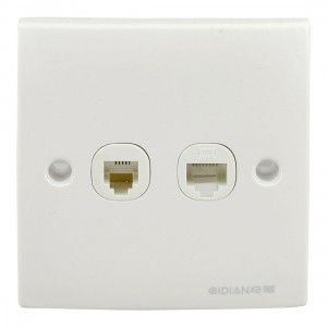 RJ11 Telephone RJ45 Computer Socket Screw Mount Wall Plate Panel White