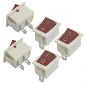 5 Pcs 2 Pin SPST On/Off Rocker Switch AC 6A/250V 10A/125V White Wlulb