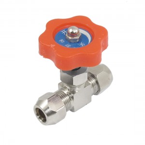 Red Plastic Handle 8.5mm Outlet Inlet Dia Pneumatic Control Stop Valve