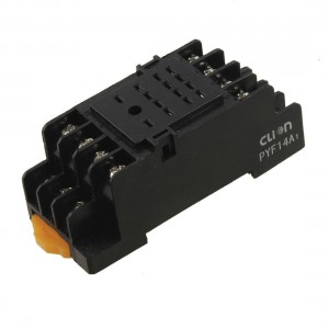 DIN Rail Track 14 Pins Power Relay Socket Base PYF14A1 for H3Y-4 MY4