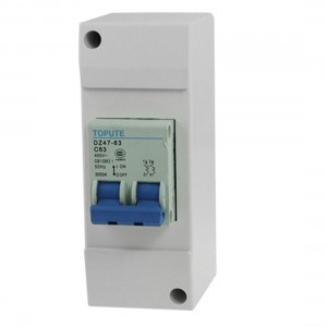 DZ47-63 Double Pole 63A Miniature Electrical Circuit Breaker
