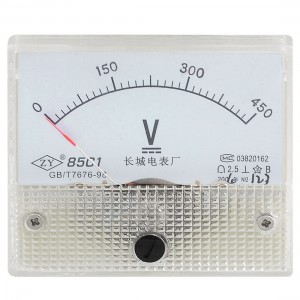 Plastic Shell Class 2.5 Accuracy Analog DC 450V Voltmeter Panel