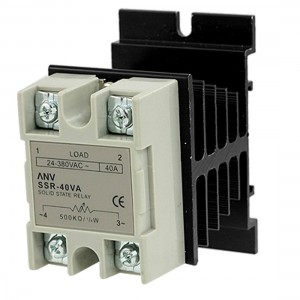 Solid State Relay Voltage Resistance Regulator 40A 24-380VAC 500Kohm w Heat Sink
