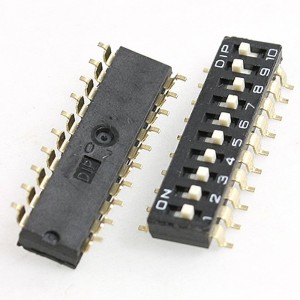 5 Pcs 2.54mm Pitch 10 Position SMD Type DIP Switch Black