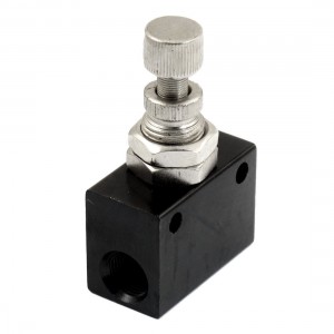 G1/8" Black Metal One-way Restrictive Precision Pneumatic Flow Control Valve