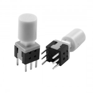 10pcs 5.8x5.8x13mm Latching Self Lock Tactile Push Button Switch 6 Pin PCB w Cap