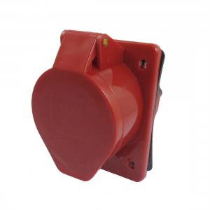 AC 220-380V/240-415V 32A 3P+E+N IEC309-2 Panel Mount Industrial Socket Red