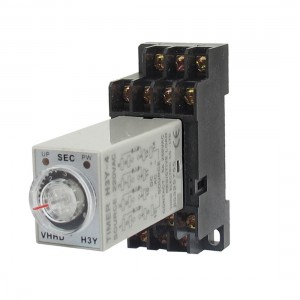 AC 220V H3Y-4 0-6S 4PDT 14 Pins Power on Time Delay Relay w Socket