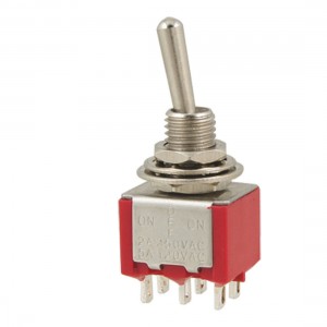 Electrical 3 Postions ON OFF ON DPDT Toggle Switch Red