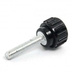 Spare Part 14mm Round Head Dia Black Knurled Grip Knob