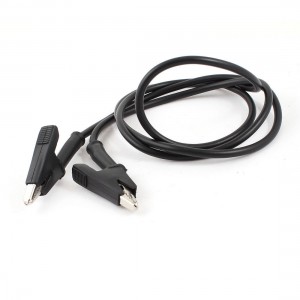 1M Long Alligator Clip Electrical Clamp Insulated Test Lead Cable Black