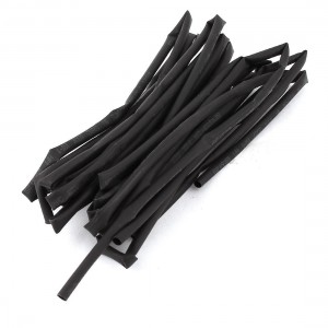 Shrink Ratio 2/1 2.5mm Black Heat Shrinkable Tube 600V 125C 1 Meters 4Pcs