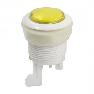 28mm Thread Panel Mounting Yellow White Arcade Game Push Button for DIY