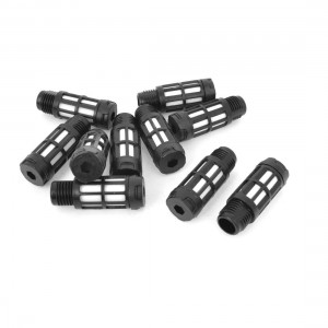 10 Pcs Plastic 13mm 1/4PT Male Thread Pneumatic Noise Muffler Silencer Pipe