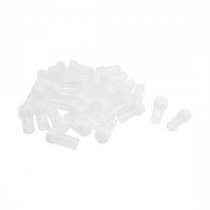30Pcs White Cover Clear Plastic Round Shape Urine Test Cups Holder 10mL