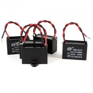 AC 450V 6uF 9cm Wired Metalized Polypropylene Film Motor Run Capacitors 5 Pieces