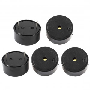 5 Pcs 23x10mm DC 3-24V 2P Terminals Industrial Electromagnetic Buzzer Black