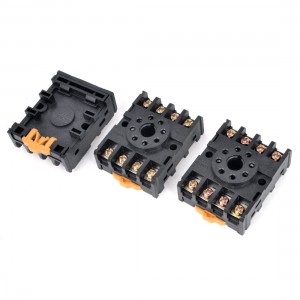 300V 12A 35mm DIN Rail 8 Pin PF-083A Socket Base for MK2P JTX-2C JQX-10F 3Pcs