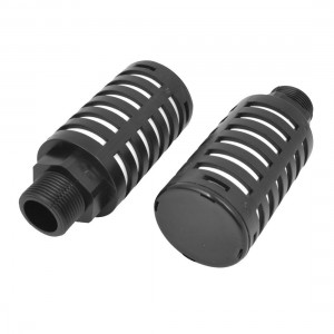 2pcs Plastic 26mm 3/4PT Male Thread Pneumatic Noise Muffler Silencer Pipe Black